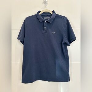 Vineyard Vines Short Sleeve Navy Blue Heritage Pique Polo Shirt Size Small
